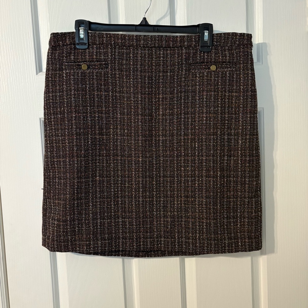 LOFT Brown Tweed Mini Skirt